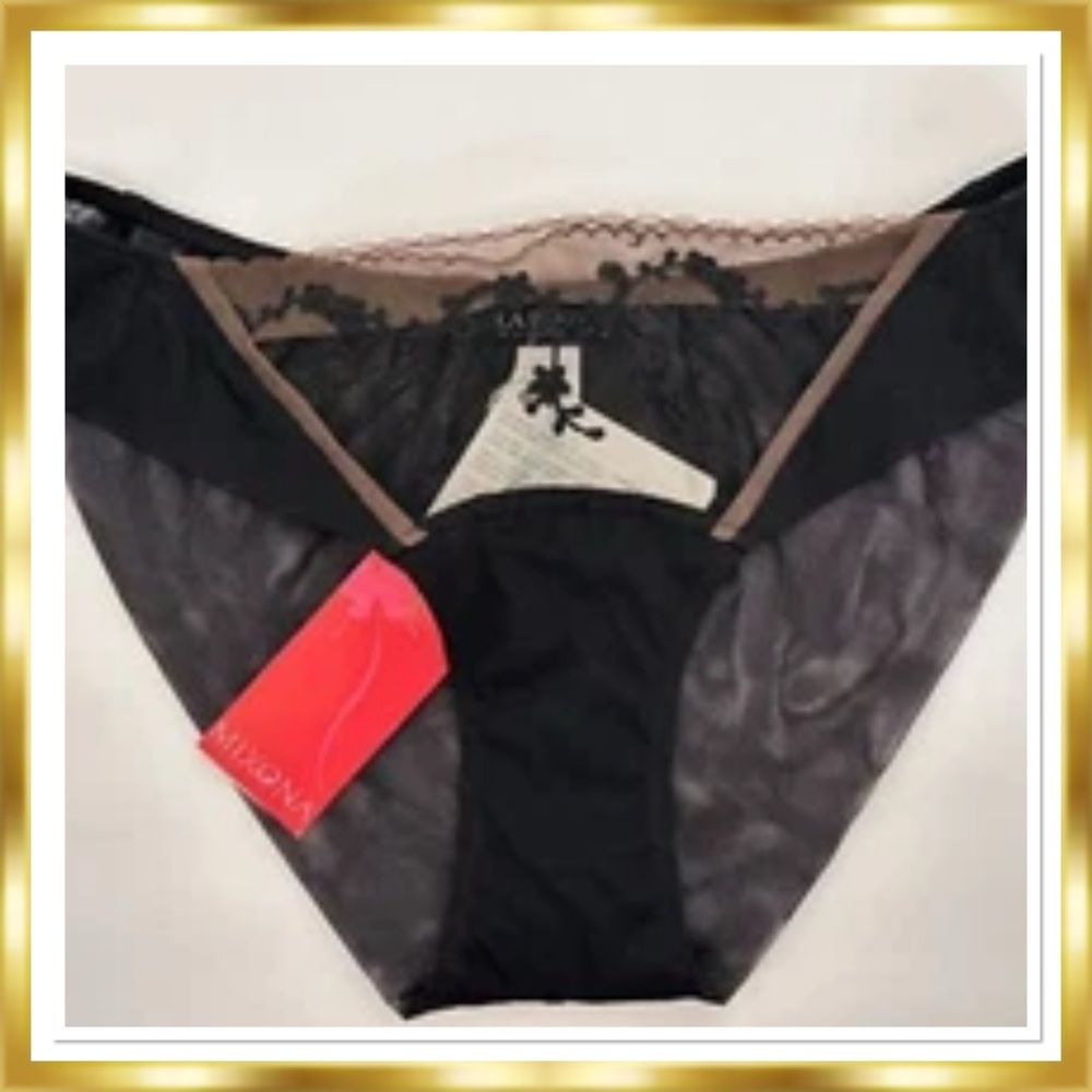 La Perla Glamour “Loving” high waist Brief Black Mocha Brown Tan Medium $250